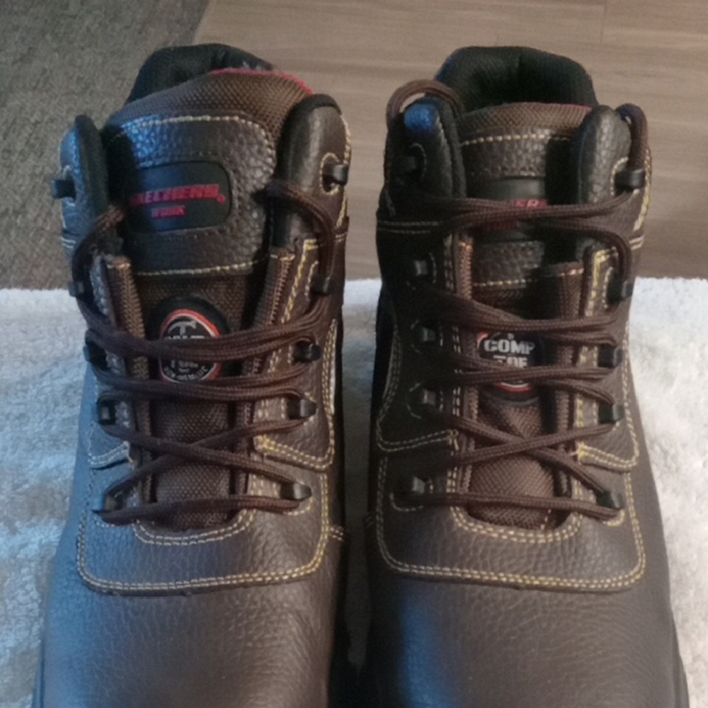 Skechers Men's Dark Brown Composite Toe (Non-metallic) Work Boots